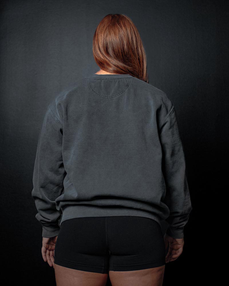 rear view of HWPO Crew Sweatshirt on Preslie