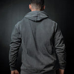 Rear view of the HWPO Hoodie on Josh