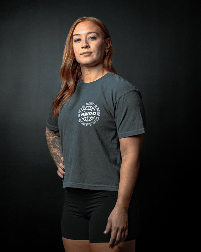 Preslie wearing the Women's HWPO Global Tee