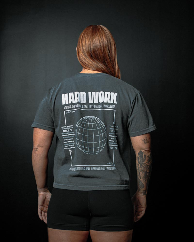 REar view of the Women's HWPO Global Tee
