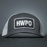 Front view of HWPO Trucker Hat in Grey