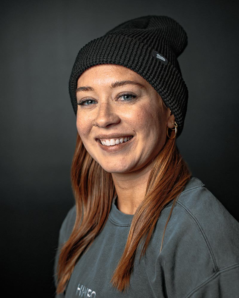 Preslie wearing the HWPO Beanie in Black