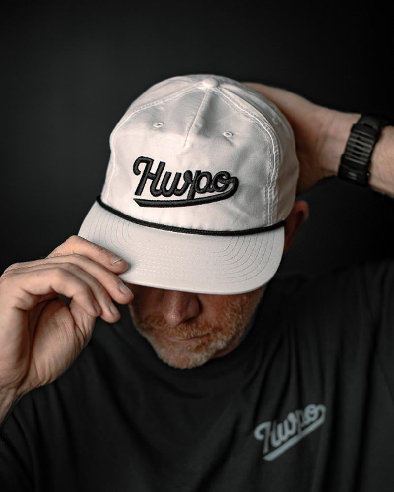 Matt O'Keefe showing the HWPO Rope Hat in White